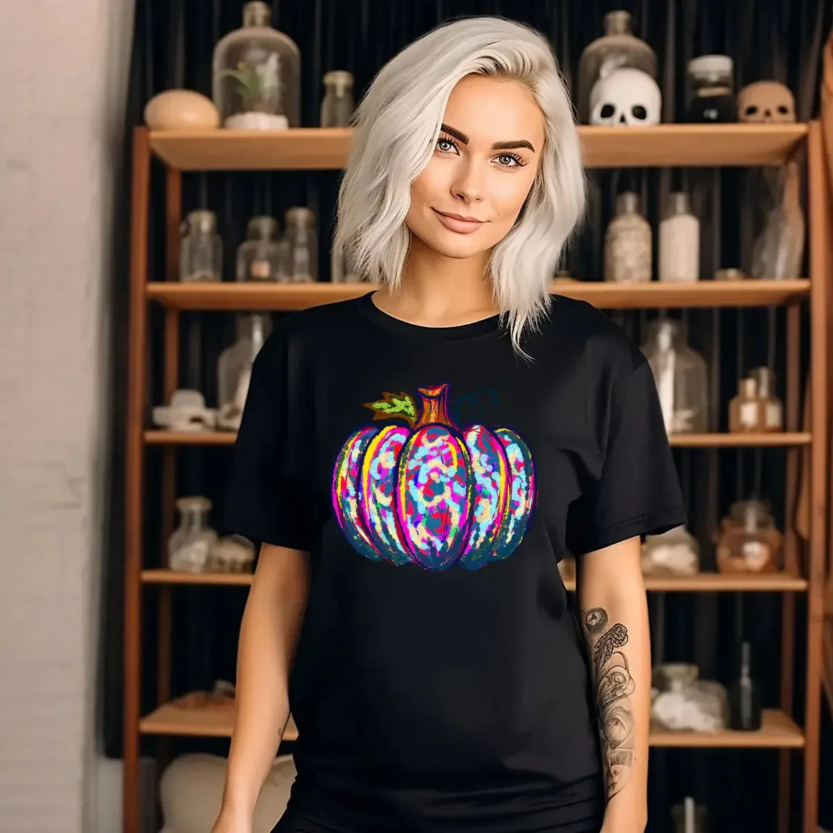 Abstract Pumpkin Graphic T-Shirt