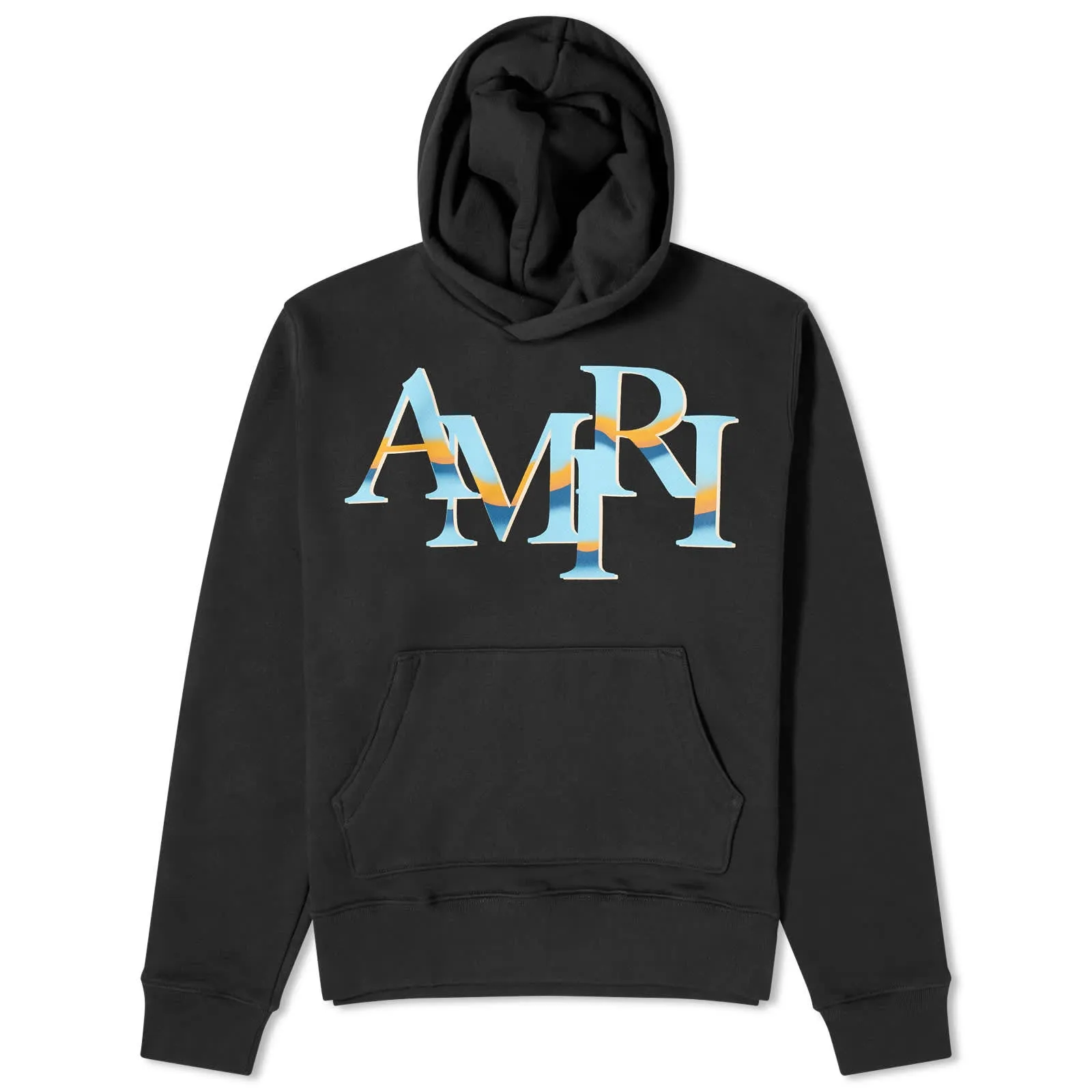 Amiri Chrome Staggered Logo Hoodie, black