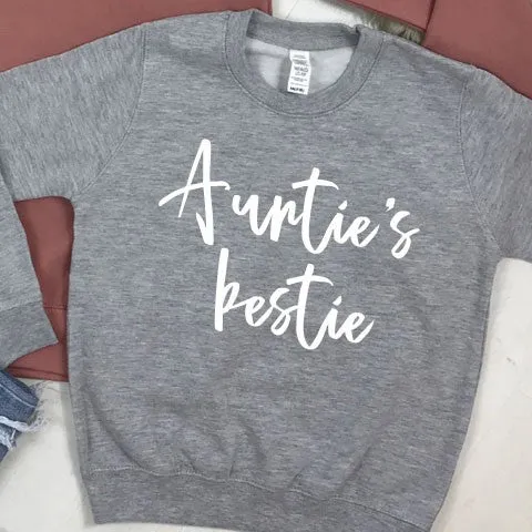 Auntie & Auntie's Bestie Chelsea Script Sweatshirts (MRK X)