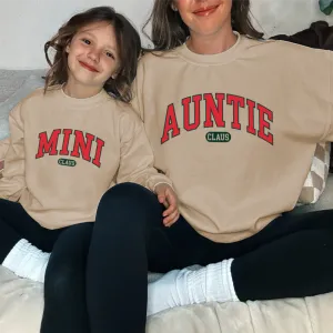 Auntie & Mini Claus College Matching Sweatshirts