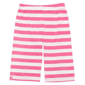 Bamboo yoga pants - short -  coral stripe