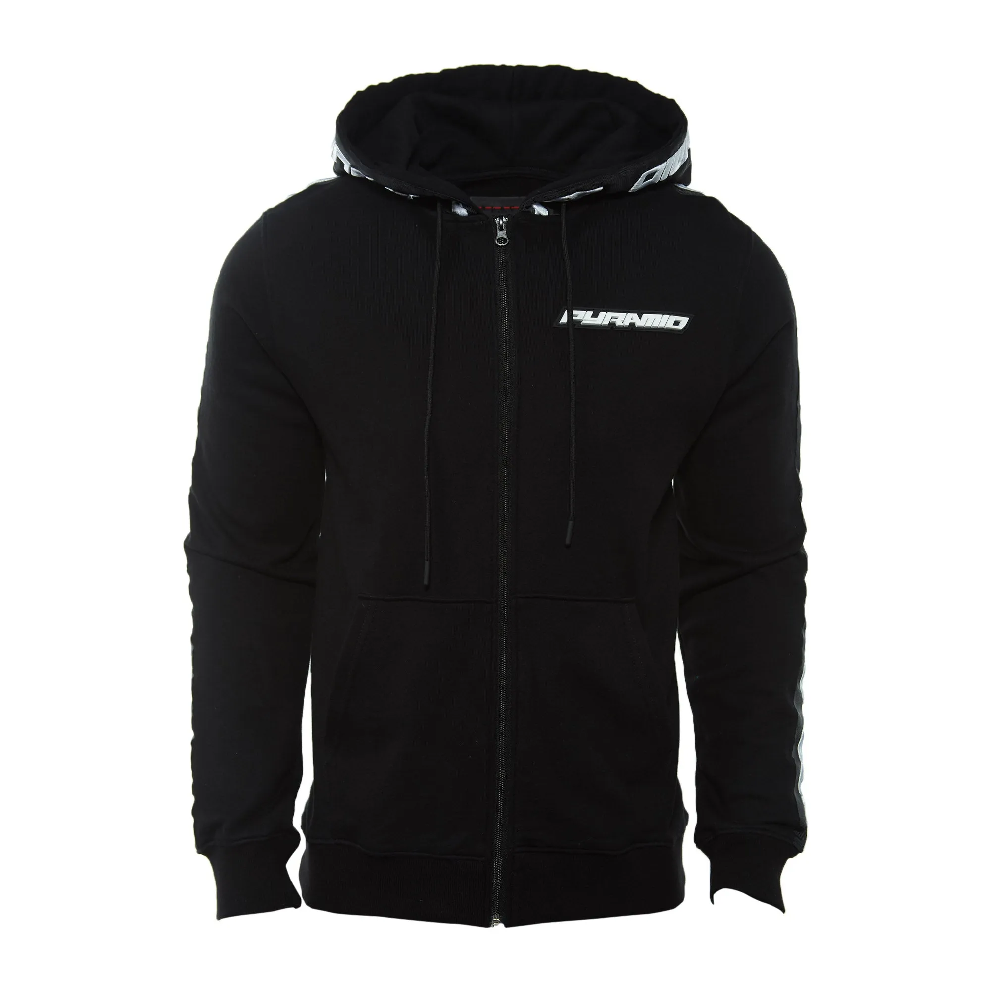 Black Pyramid Speed Stripe Logo Full Zip Hoody Mens Style : Y5161869-Blk