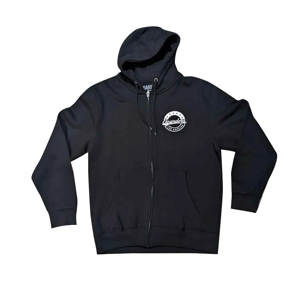 Boarders Star Crest Zip Hoodie - Black