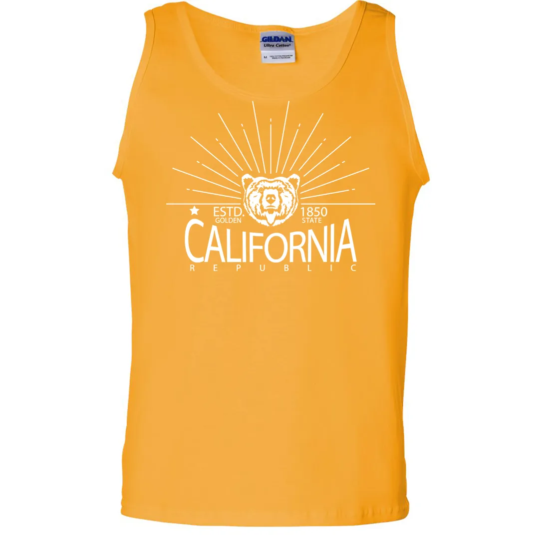 California Golden State White Print Asst Colors Tank Top