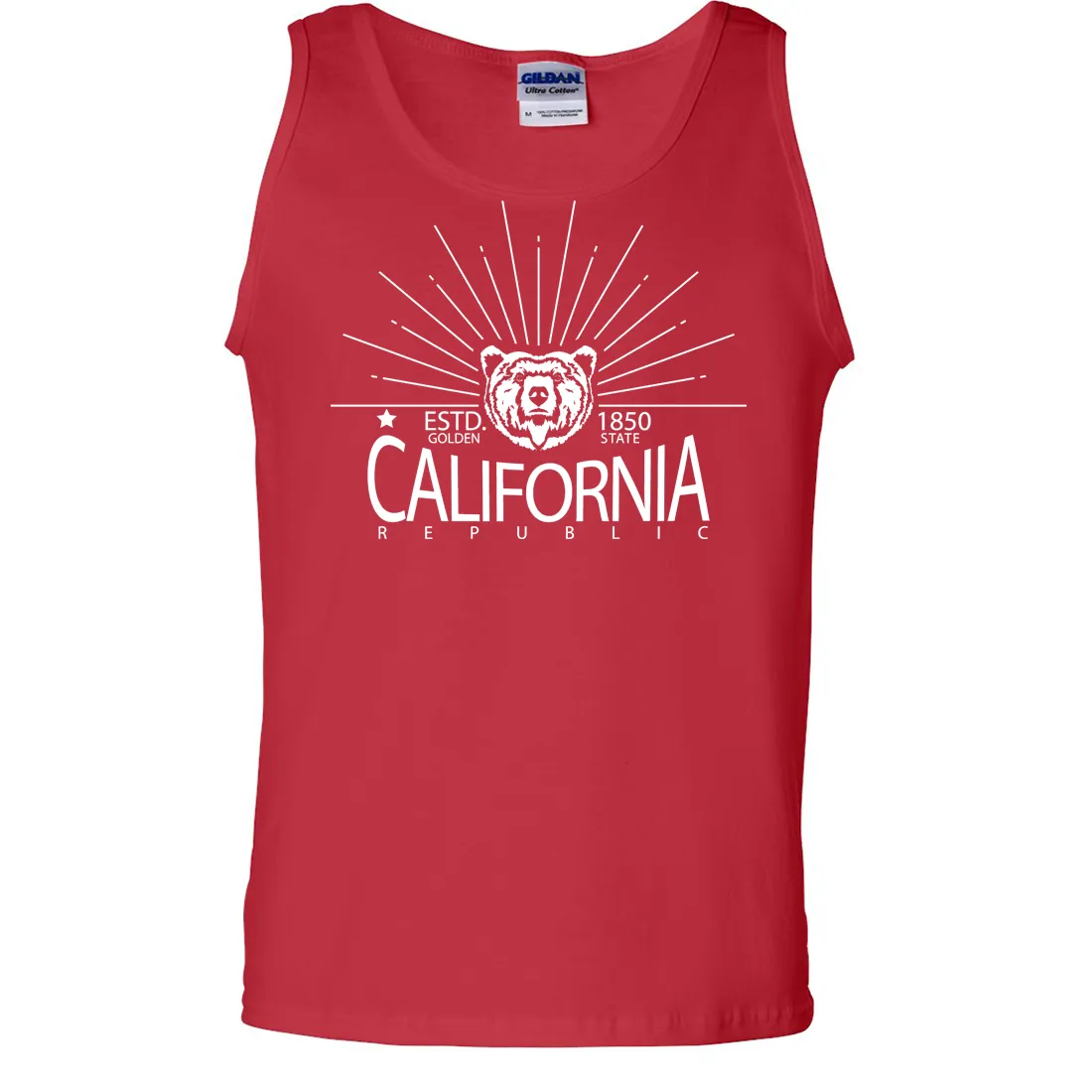 California Golden State White Print Asst Colors Tank Top