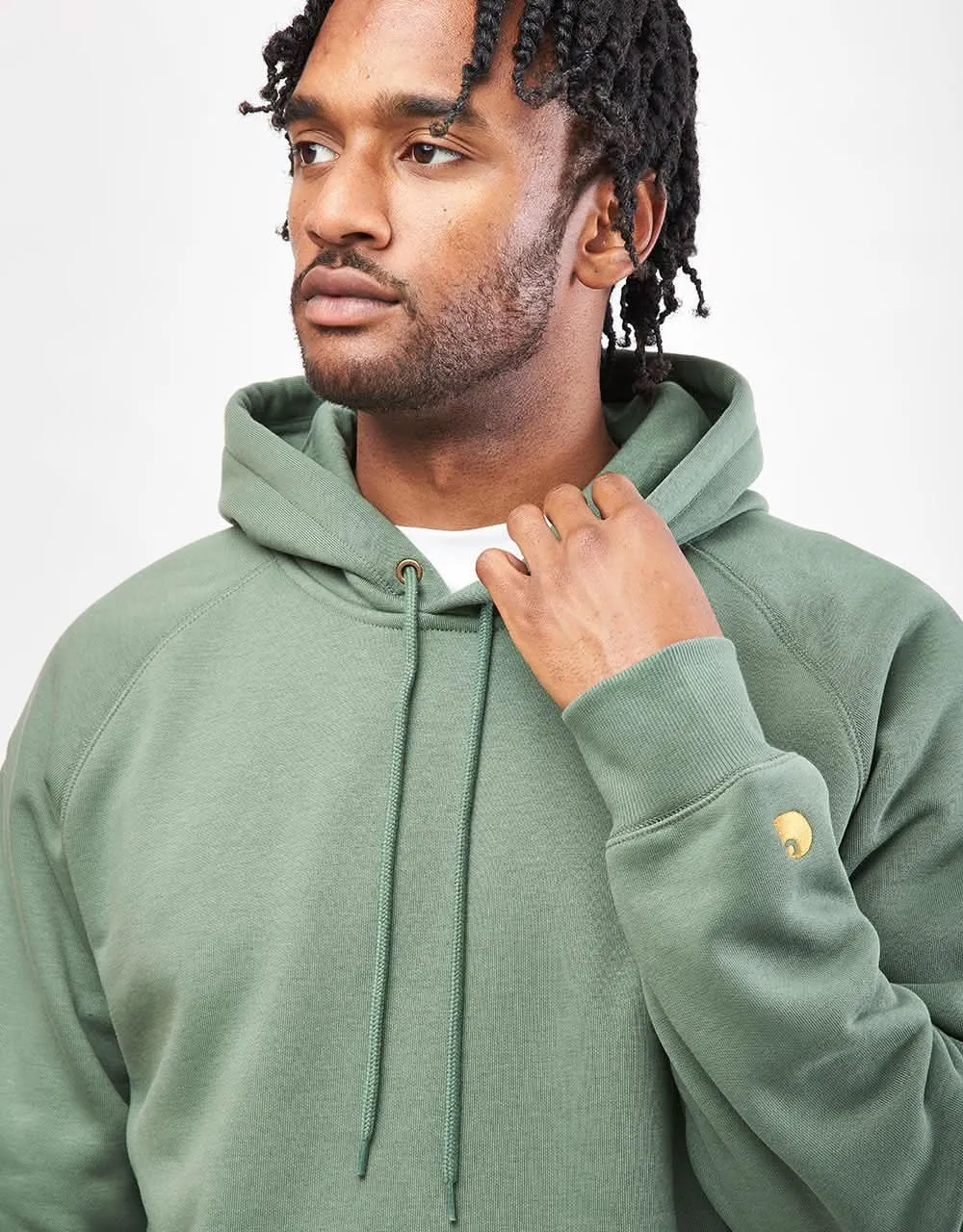 Carhartt WIP Hooded Chase Sweatshirt - Duck Green/Gold