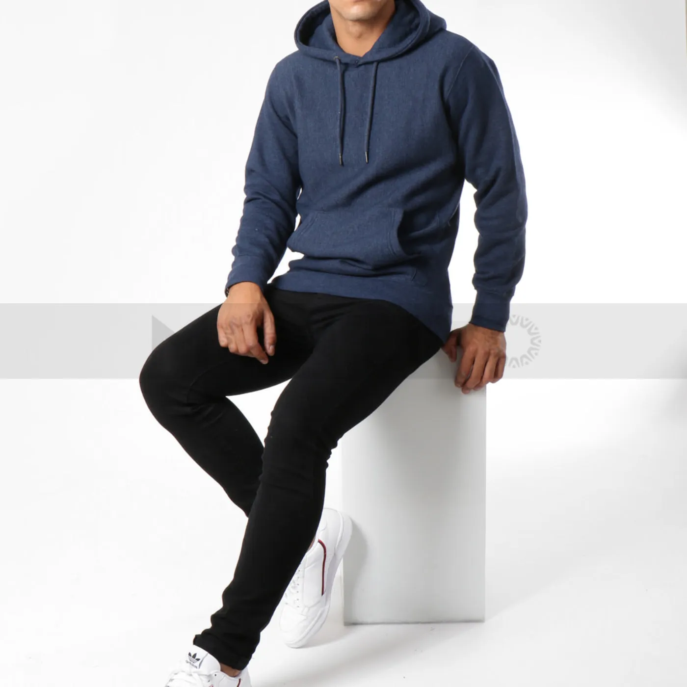 Celio Indigo Blue Melange Hoodie