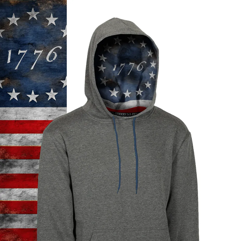 Classic Lined Hoodie | 1776 Flag | Dark Heather Grey PreOrder