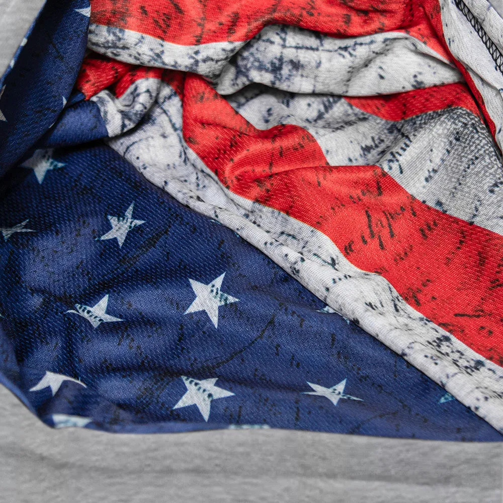 Classic Lined Hoodie | American Flag | Light Heather Grey PreOrder