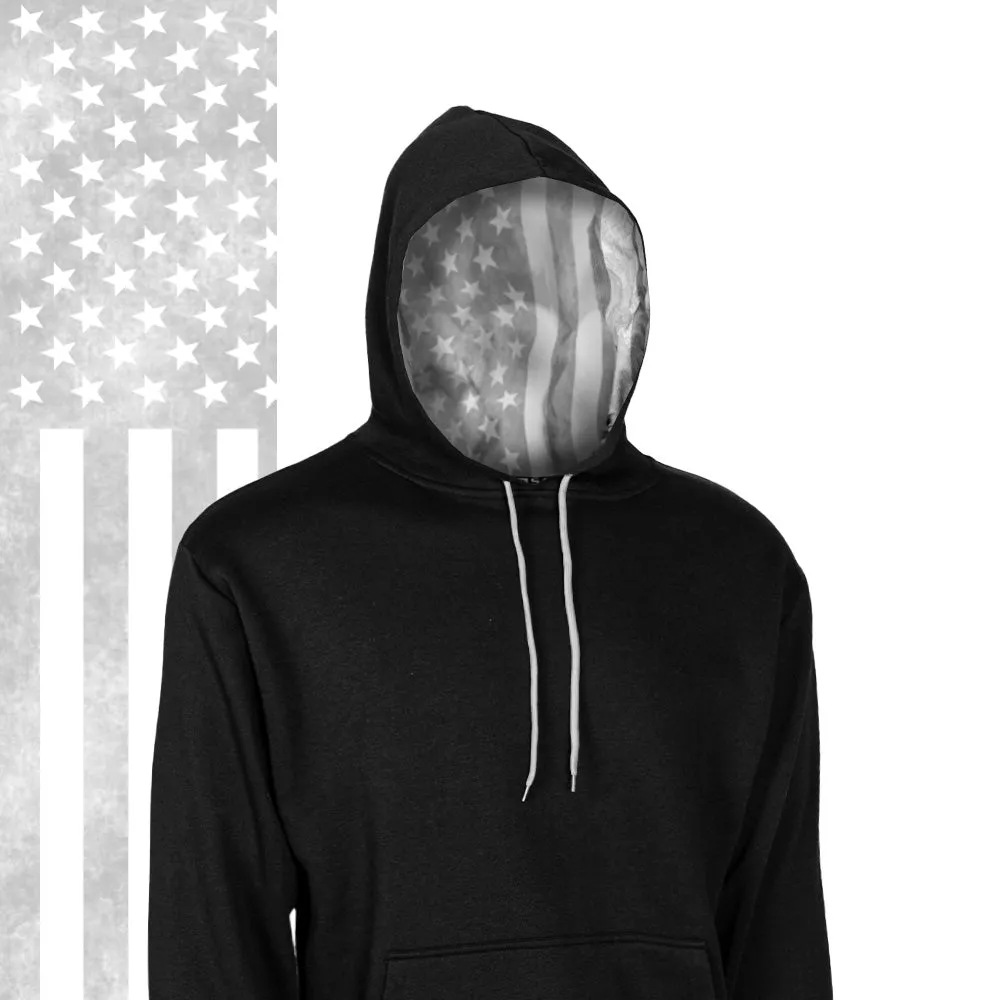 Classic Lined Hoodie | Ghost American Flag | Black PreOrder