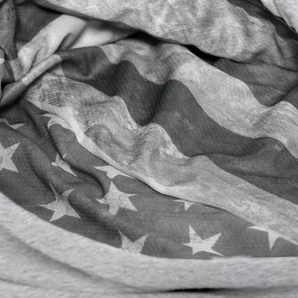 Classic Lined Hoodie | Ghost American Flag | Light Heather Grey PreOrder