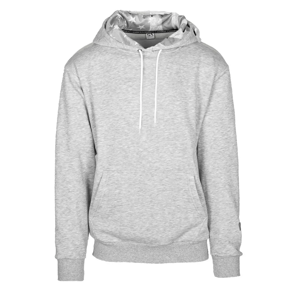 Classic Lined Hoodie | Ghost American Flag | Light Heather Grey PreOrder