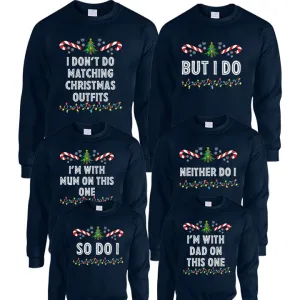 CLR We Don't Wear Matching Family Christmas Sweatshirts Navy