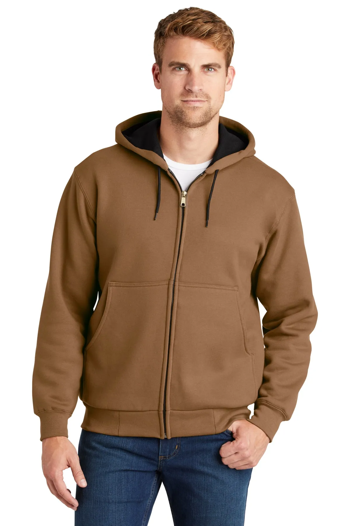 Cornerstone Heavyweight Full-Zip Hooded Sweatshirt With Thermal Lining