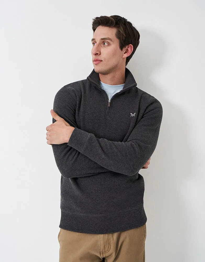 Crew Clothing French Rib Half Zip Sweatshirt