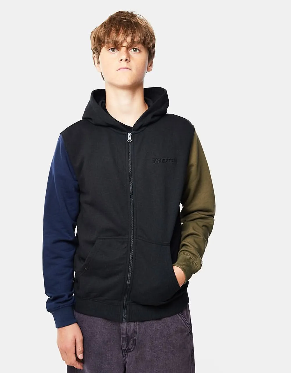 DC Riot 2 Kids Zip Hoodie - Black Color Block