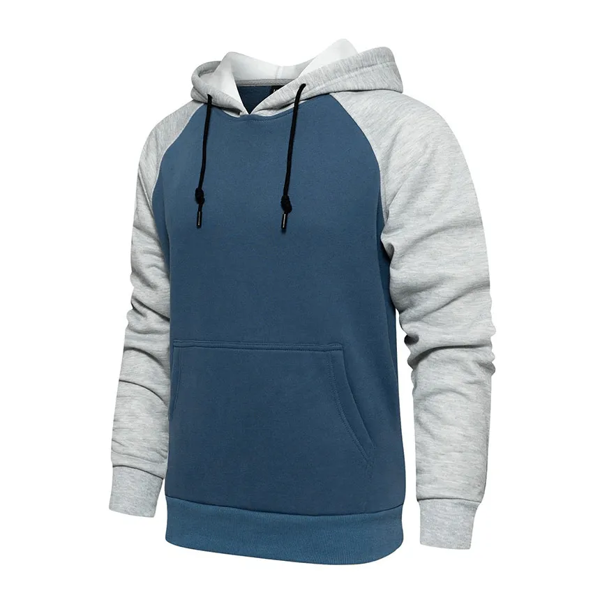 Fashion Patchwork Fleece Hoodies with Pockets / Alternative Style Male Hoodies