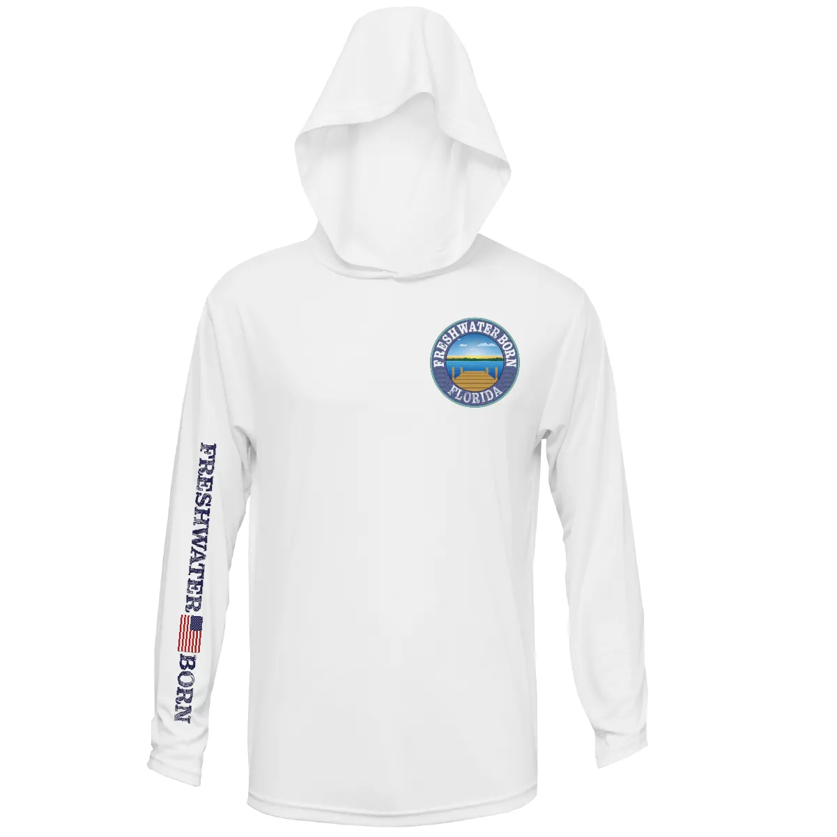 Florida Freshwater Born "All For Rum and Rum For All" Men's Long Sleeve UPF 50  Dry-Fit Hoodie