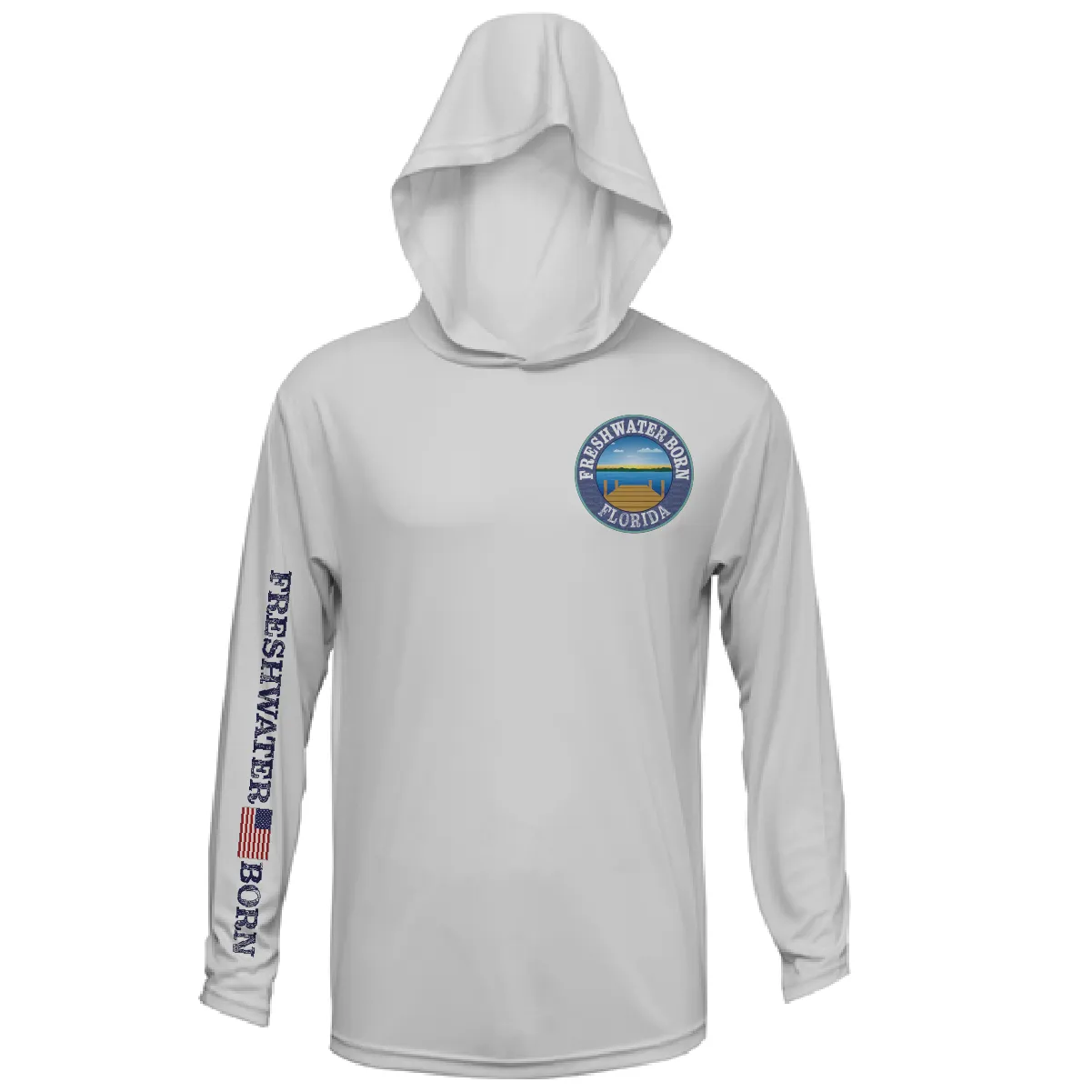 Florida Freshwater Born "All For Rum and Rum For All" Men's Long Sleeve UPF 50  Dry-Fit Hoodie