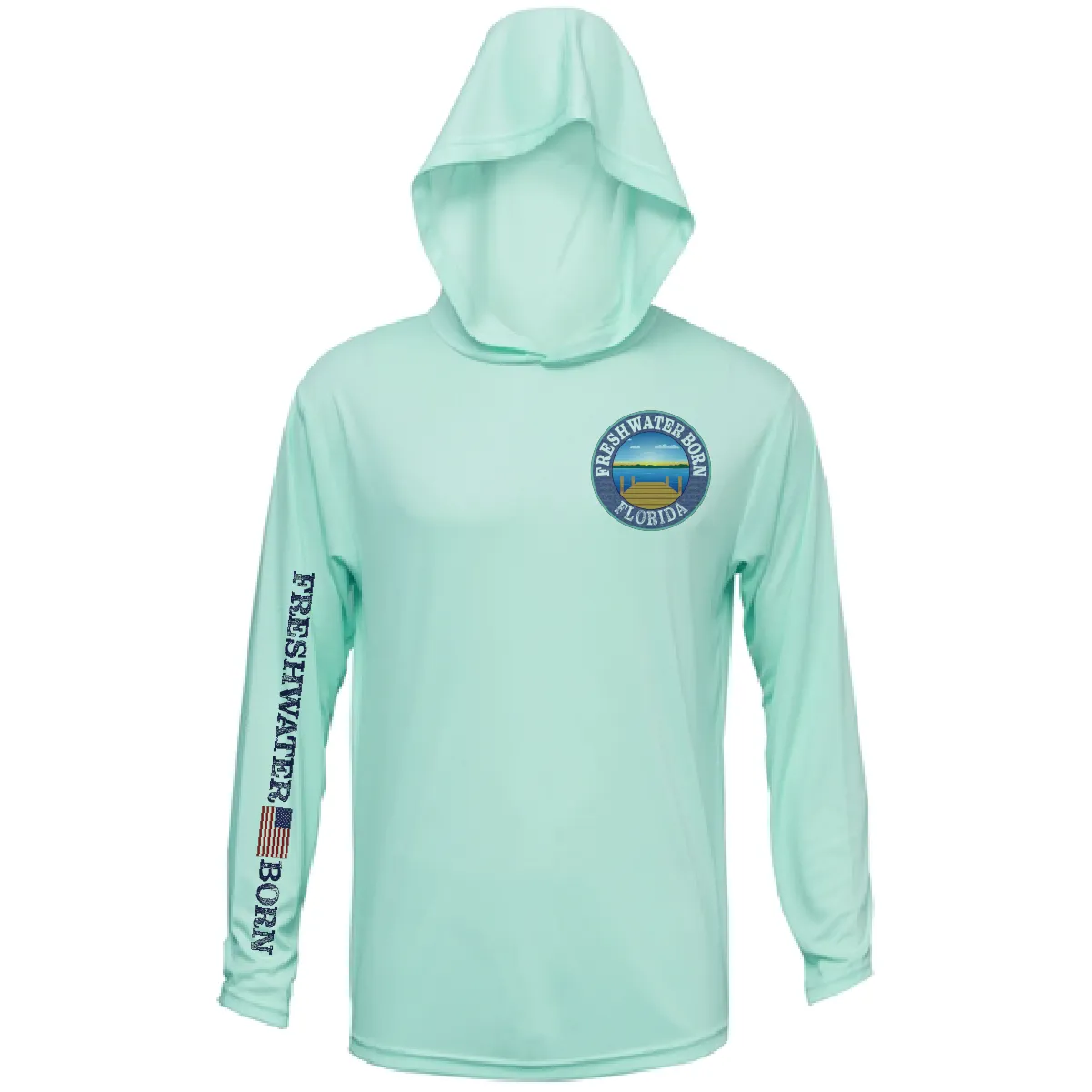 Florida Freshwater Born "All For Rum and Rum For All" Men's Long Sleeve UPF 50  Dry-Fit Hoodie