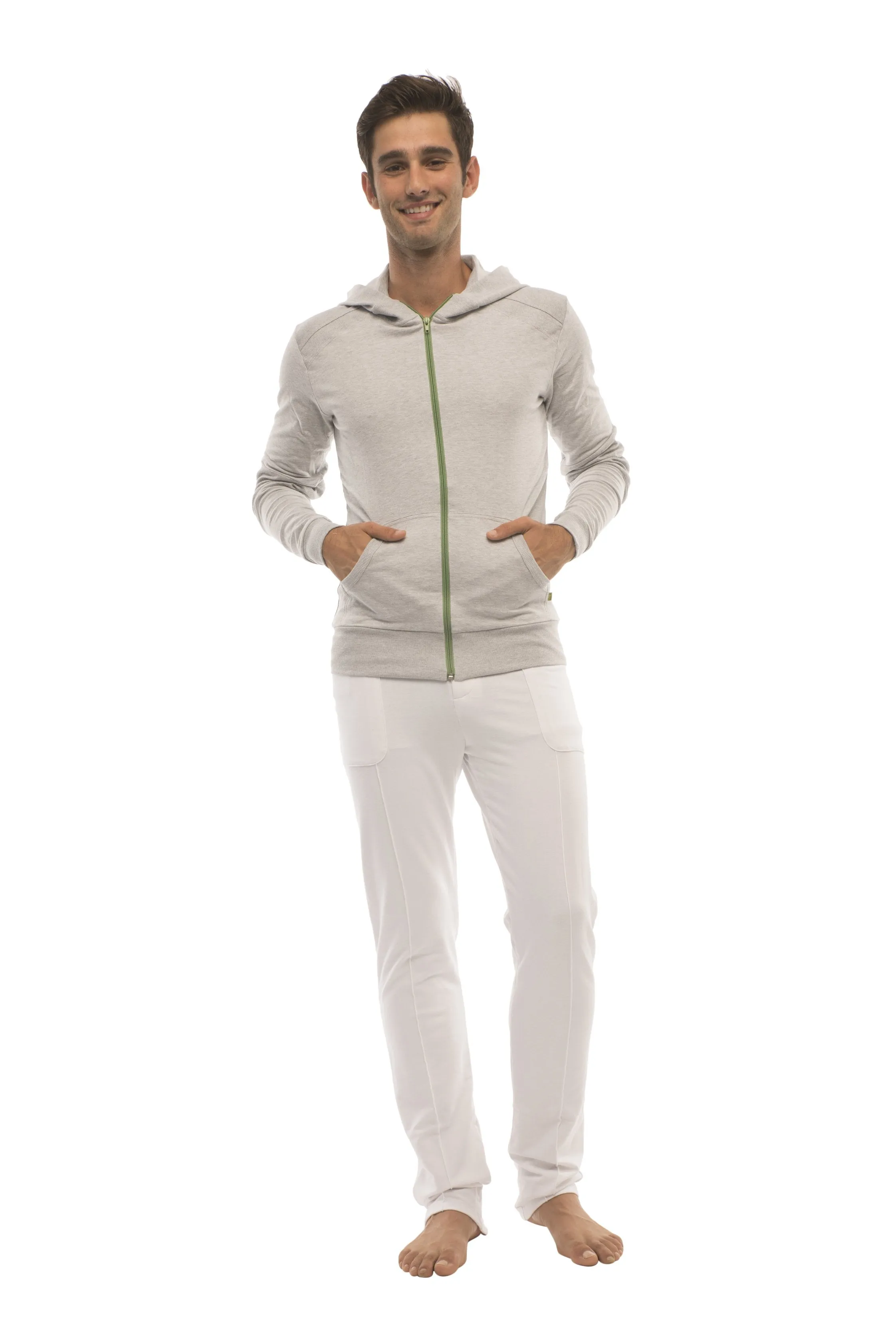 Form-fit Crossover Yoga Track Performance Hoodie (Heather Gray)