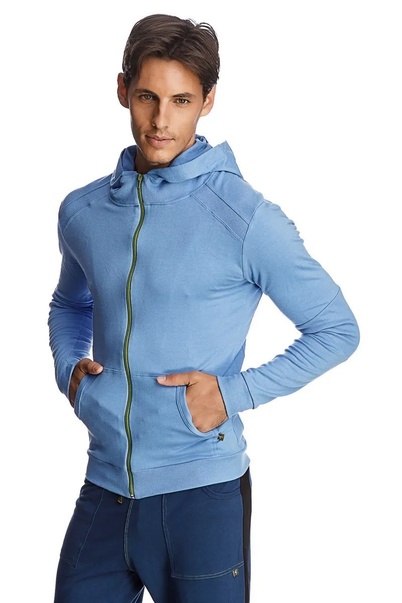 Form-fit Crossover Yoga Track Performance Hoodie (Ice Blue)