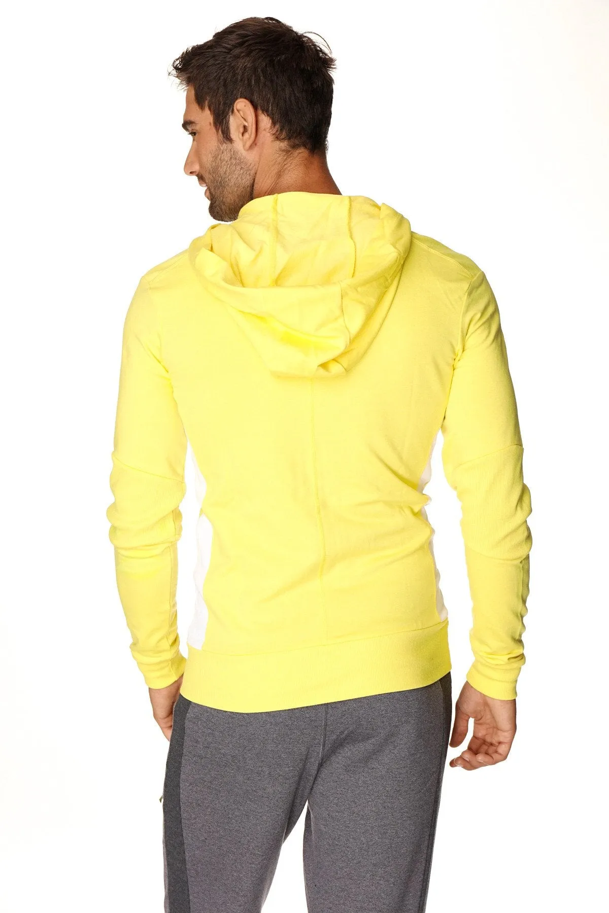 Form-fit Crossover Yoga Track Performance Hoodie (Tropic Yellow w/White)