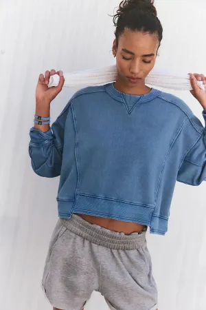 Free People Intercept Pullover - BLUE GREY