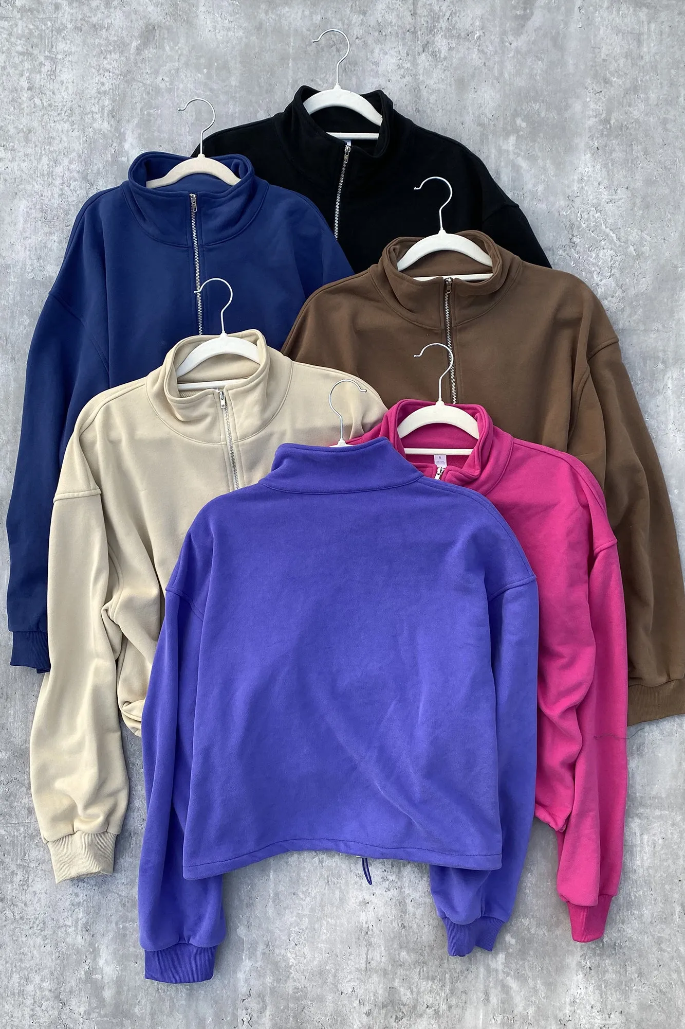 Front Closure Pullover Sweatshirt Relaxed Fit