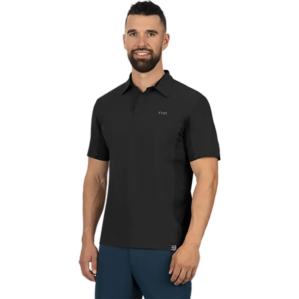 FXR Breeze Performance UPF Polo Shirt Black