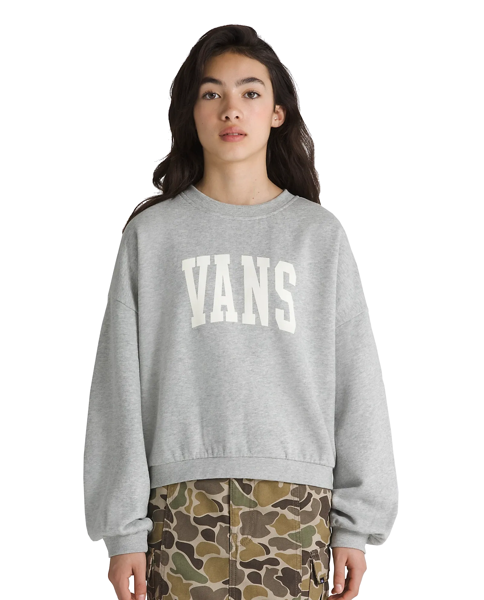 Girls Stadium Loose Sweatshirt in Cement Heather