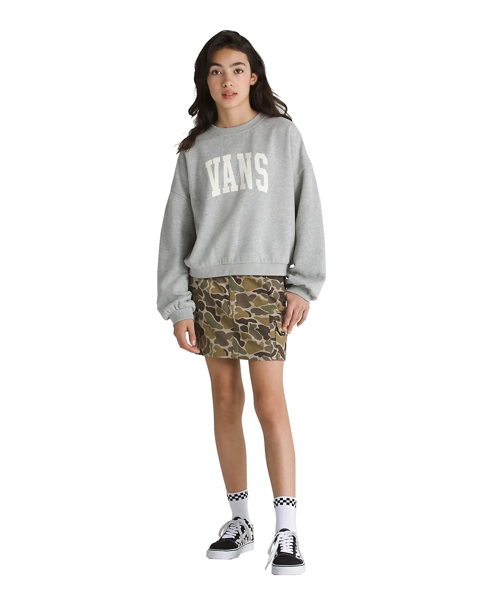 Girls Stadium Loose Sweatshirt in Cement Heather