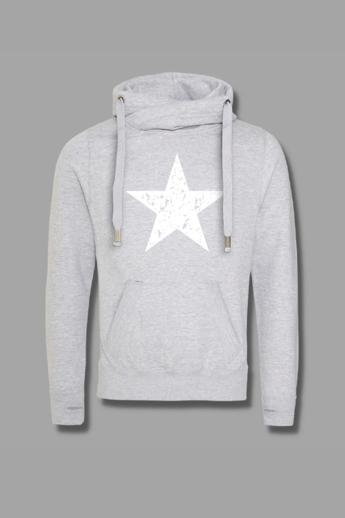 Grey Star Cowl Neck Hoodie