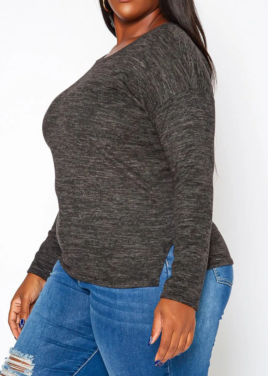 HI Curvy Plus Size Women's Long Sleeve Sweatshirts