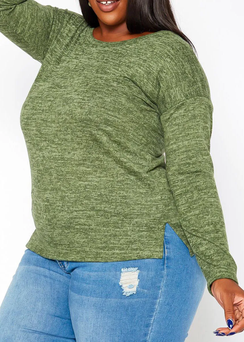 HI Curvy Plus Size Women's Long Sleeve Sweatshirts