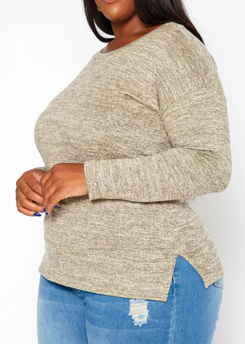 HI Curvy Plus Size Women's Long Sleeve Sweatshirts