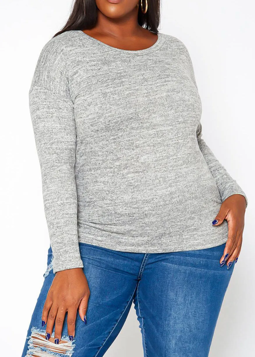 HI Curvy Plus Size Women's Long Sleeve Sweatshirts