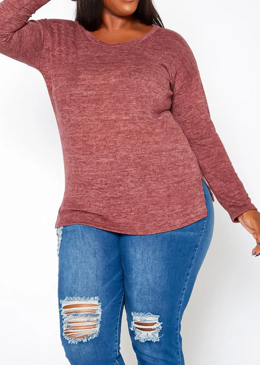 HI Curvy Plus Size Women's Long Sleeve Sweatshirts