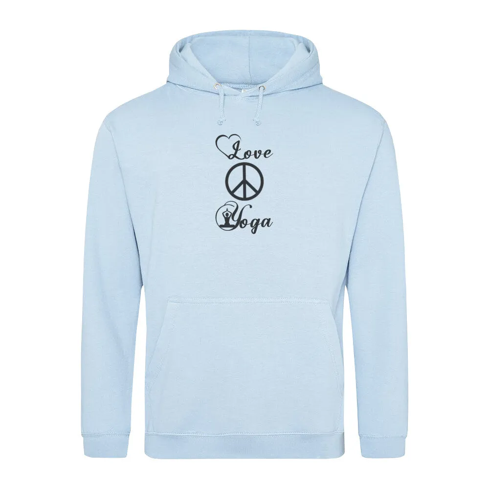 Hoodie - Love Peace and Yoga -