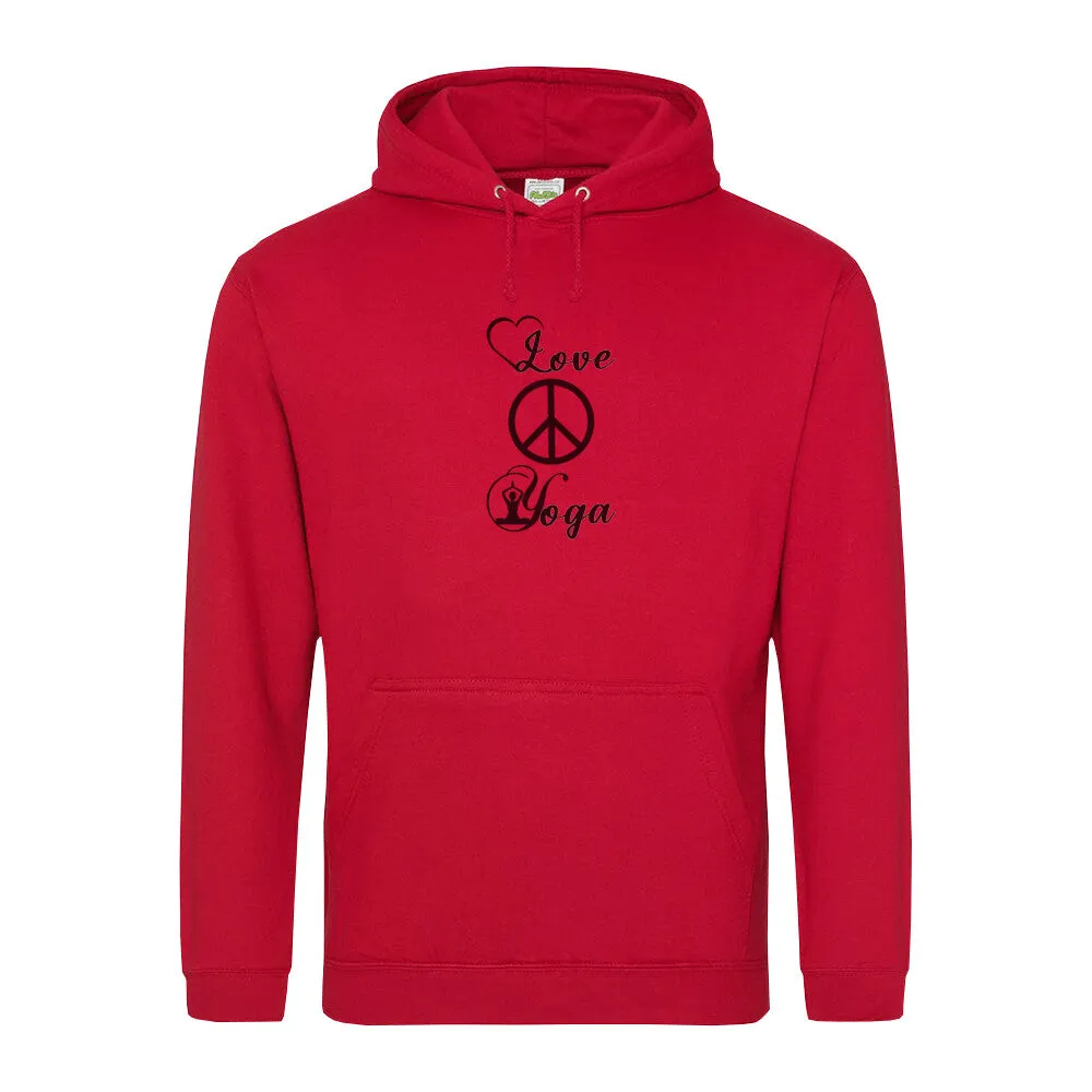 Hoodie - Love Peace and Yoga -