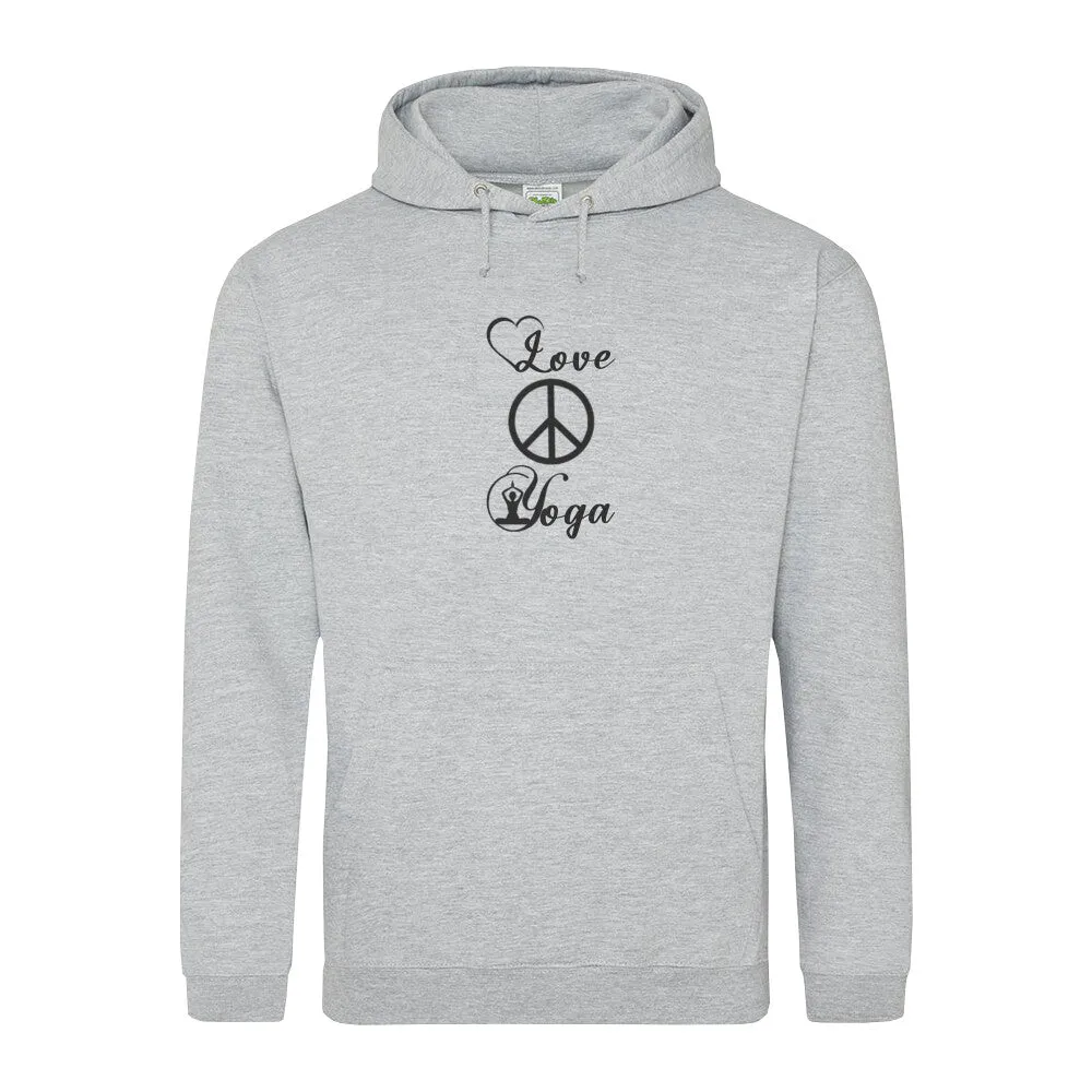 Hoodie - Love Peace and Yoga -