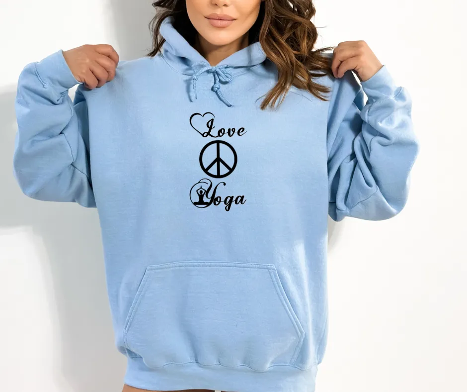 Hoodie - Love Peace and Yoga -