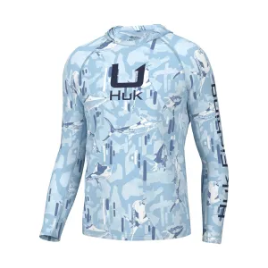 Huk Men's Apex Vert Icon Performance Hoodie - Apex Vert Ice Water