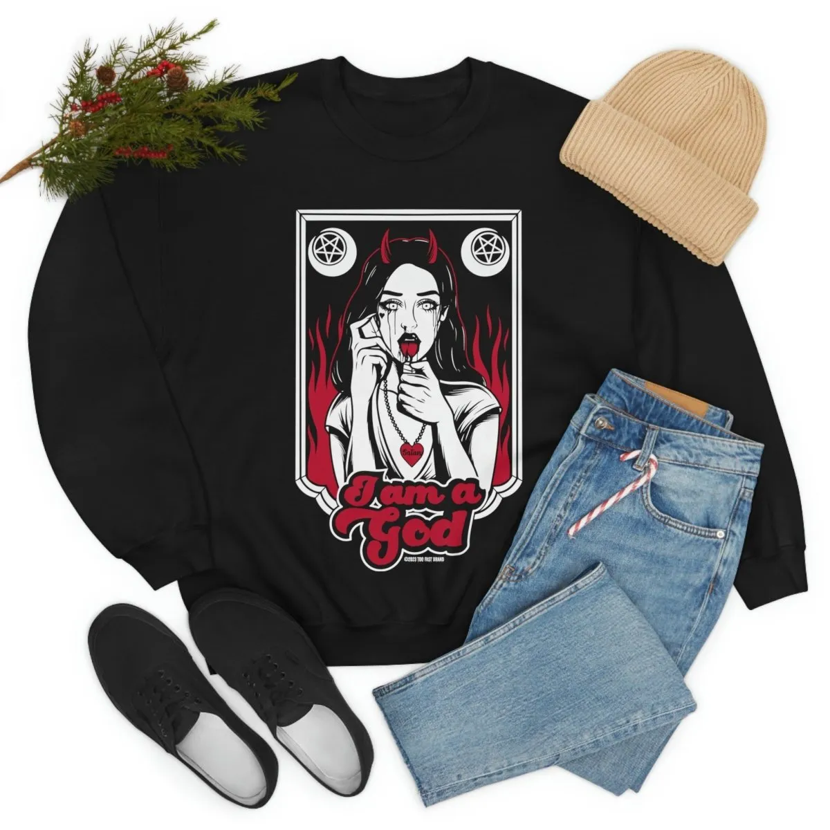 I Am A God Jennifer's Body Crewneck Sweatshirt