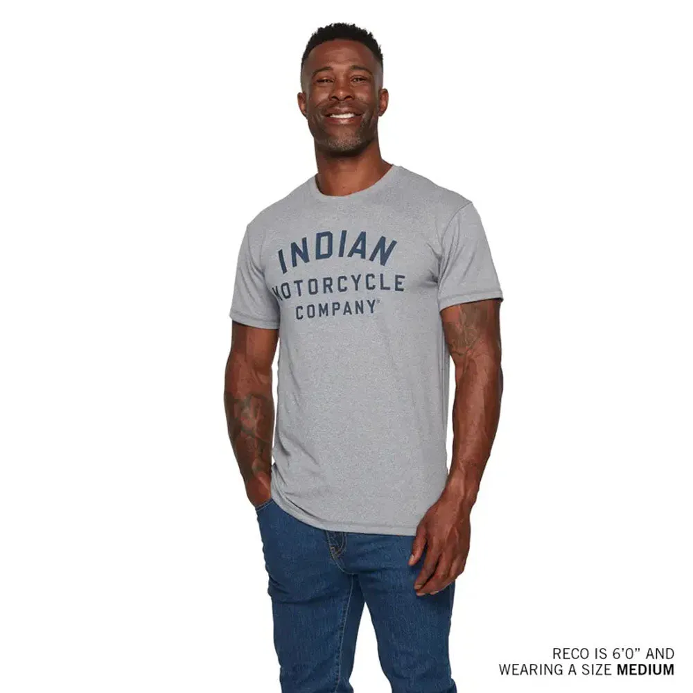 Indian Motorcycle Athlete Logo Print T-Shirt Gray