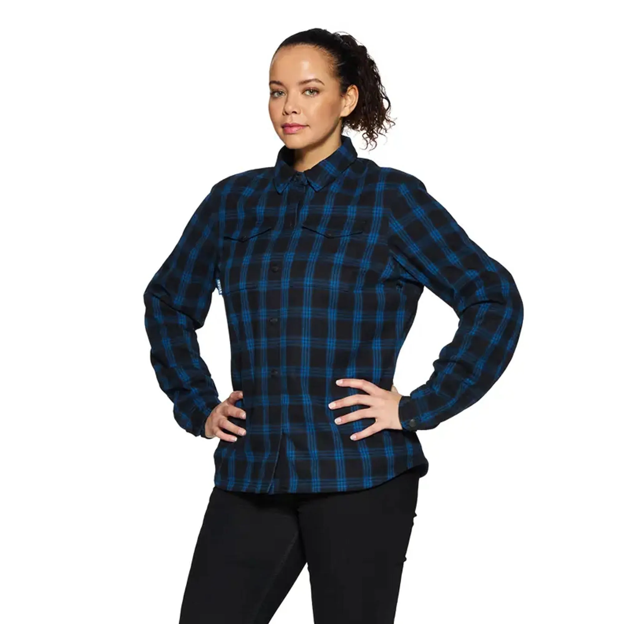 Indian Motorcycle Womens Canyon Plaid Overshirt Blue