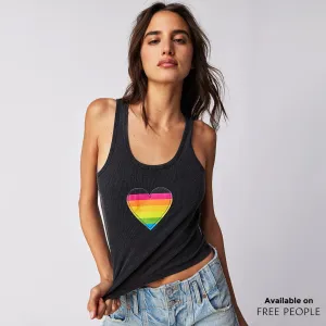 Infinite Love Rainbow - Rib Tank - Black Snow