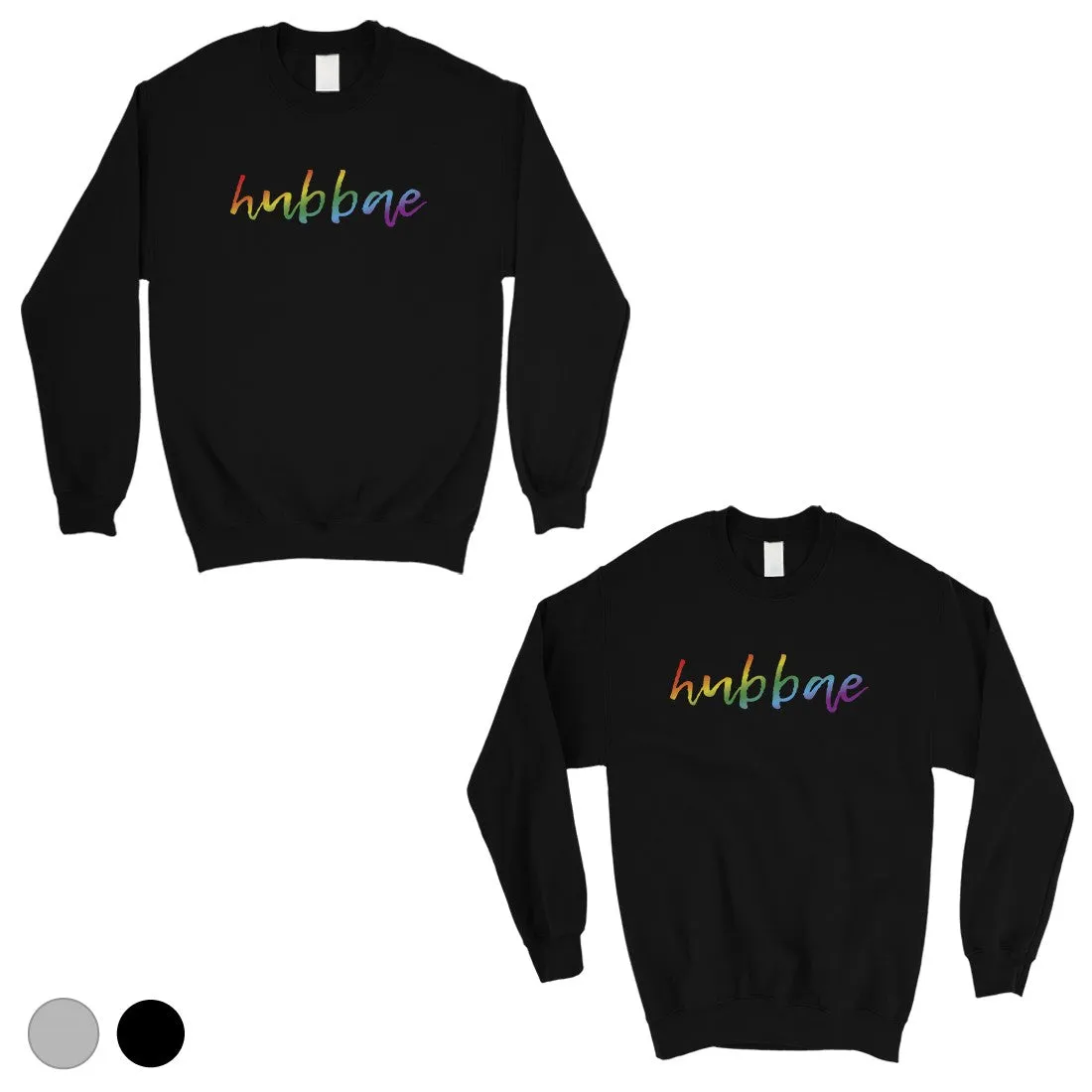 LGBT Hubbae Hubbae Rainbow Matching Couple SweatShirts