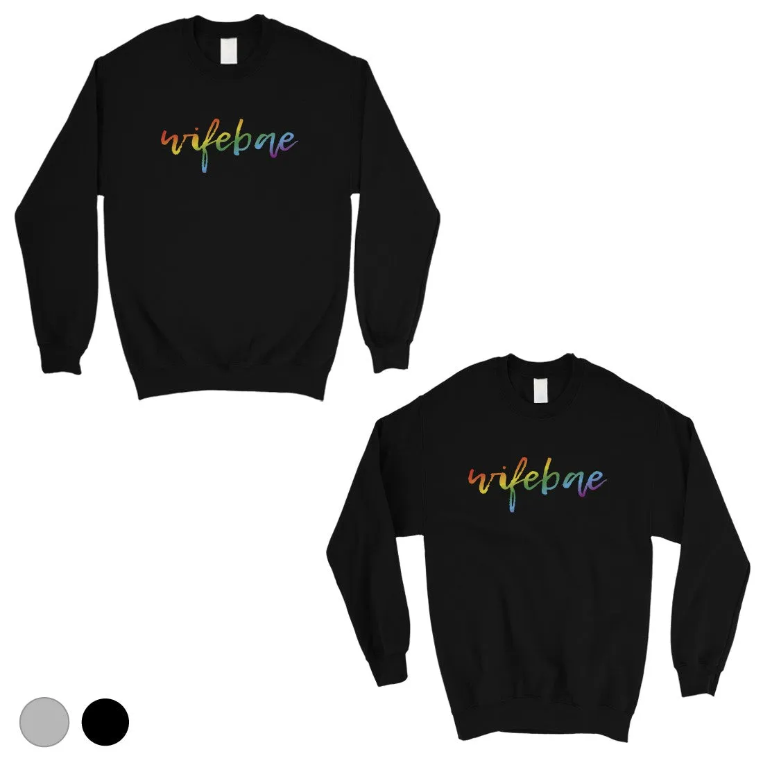 LGBT Wifebae Wifebae Rainbow Matching Couple SweatShirts