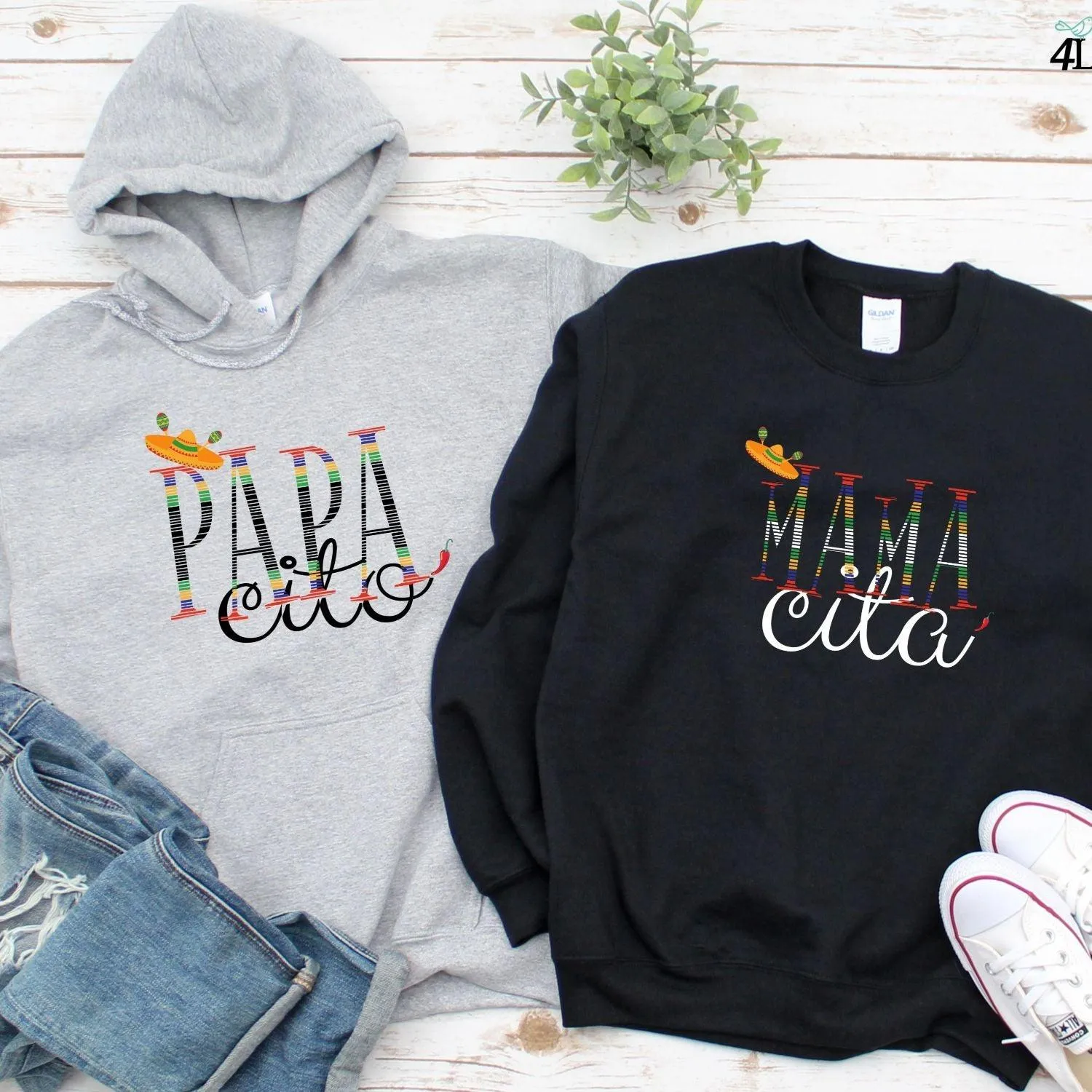 Matching Fiesta Outfits for Couples - Papacito & Mamacita Shirt Set - Cinco de Mayo